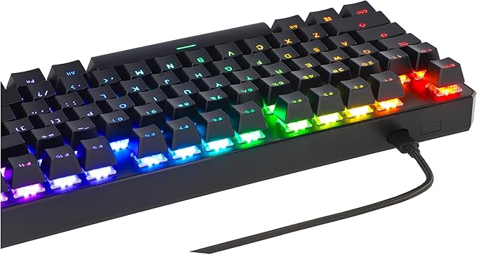 TECWARE Phantom+ 87 Key Mechanical Gaming Keyboard, RGB led, TKL 75% Keyboard, Thocky Sounding, Wraith Brown Switch