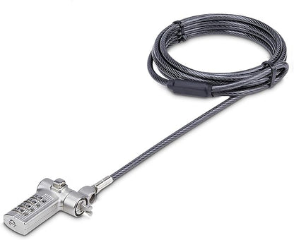 StarTech.com Universal Laptop Cable Lock 6.6ft (2m), Serialized Security Cable, Compatible with Noble Wedge/Nano/K-Slot; TAA