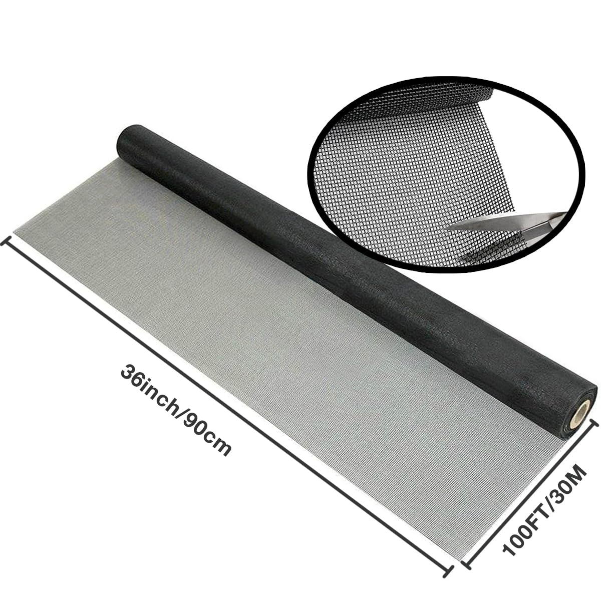 Window Screen Mesh 36IN*100FT,Pet Proof Fiberglass Screen Replacement