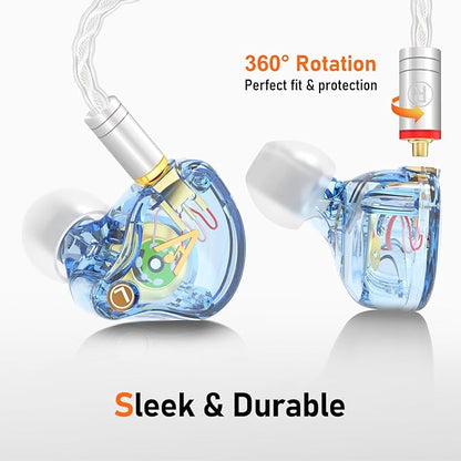 Vibes 202ML Wired Earbuds - HiFi in Ear Headphones for iPhone 5–14, Noise-Isolating Ear Buds w/ Mic - Clear Sound, Deep Bass, Comfort-Fit Earphones - MMCX–Lightning, Silver Plated Cord, Carrying Case