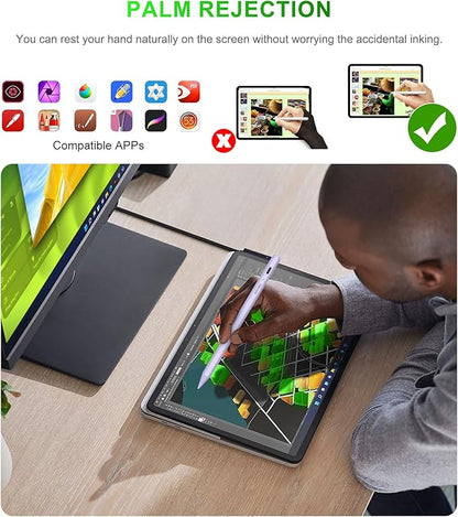 Stylus Pen for iPad 2018-2025: 15 Mins Fast Charging Pencil 1 Generation with Tilt Sensitivity Palm Rejection - Work for iPad Air 3 4 5 M2 M3- Pro 11" 12.9" M4 - Mini 5 6 - iPad 6 7 8 9 10 11 (Purple)