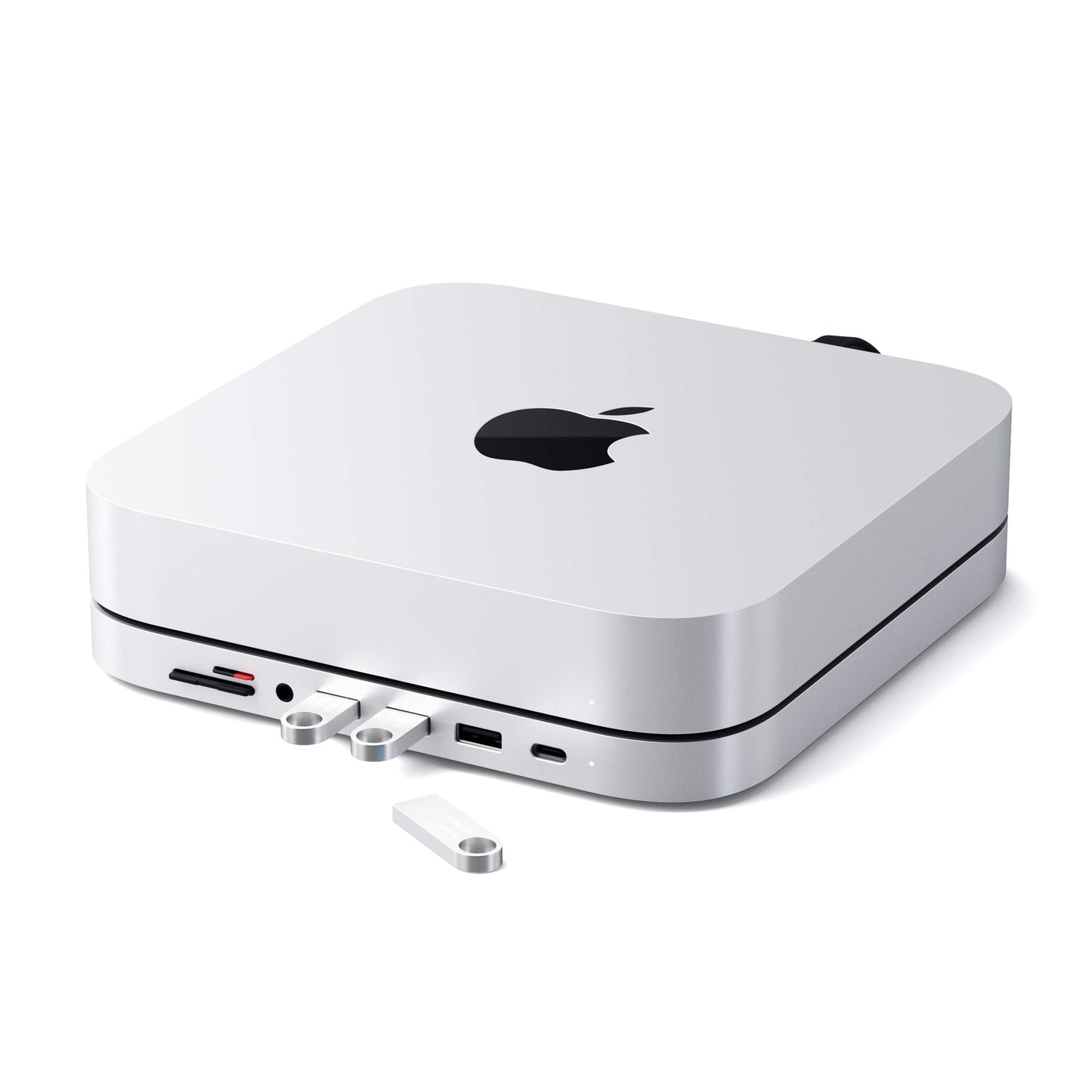 Satechi Aluminum Stand & Hub for Mac mini, USB 3.0 & Headphone Jack, Silver