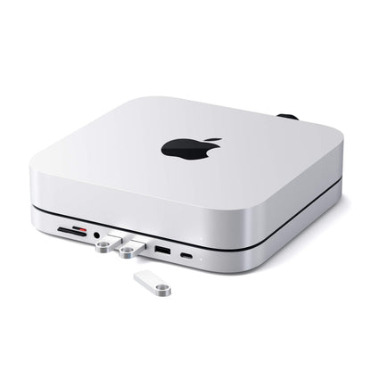 Satechi Aluminum Stand & Hub for Mac mini, USB 3.0 & Headphone Jack, Silver
