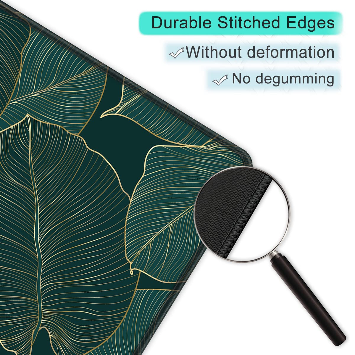 ITNRSIIET Mouse Pad with Stitched Edge Premium Textured Smooth Precise Operation Waterproof Washable Non-Slip Rubber Base Desktop Protection Mat, 10.2×8.3×0.12 inches, Palm Texture