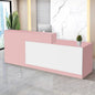 Reception Desk with Counter Modern Checkout Counter with Lockable Drawer Keyboard Tray Receptionist Desk for Office Salon Reception Table T Right 63inch/160cm