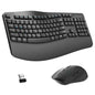 Wireless Keyboard and Mouse Combo,2.4G Full Size Wave Keys Ergonomic Keyboard with Wrist Rest for Natural Typing, 3 DPI Adjustable Ergonomic Silent Mouse for Computer/Laptop/Windows/Mac (Black)
