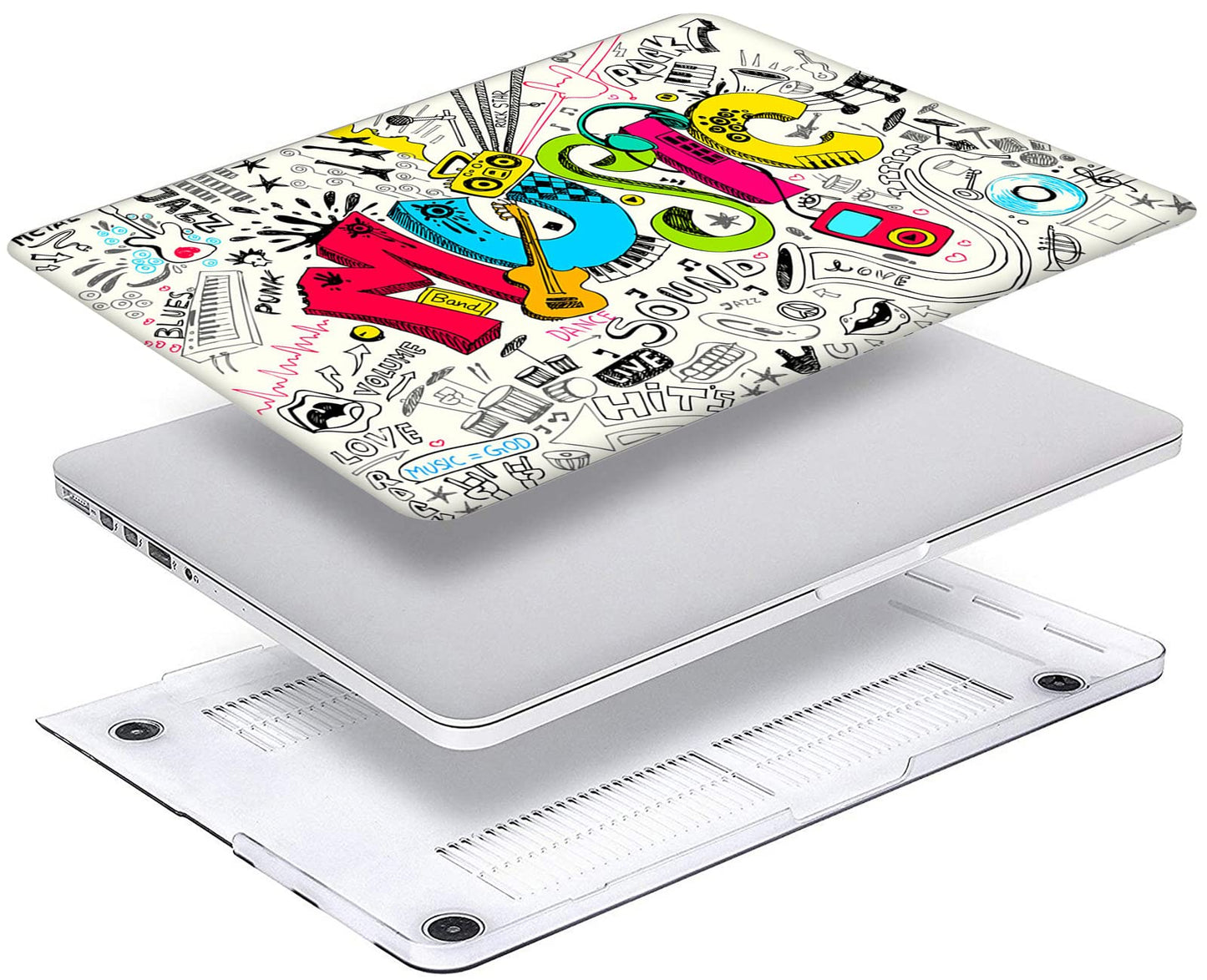 Creativity Music Laptop Shell Compatible with MacBook Air 13 Inch Case 2017 2016 2015 2014 2013 2012 2011 2010 A1466/A1369, AMCJJ Plastic Hard Cover Shell Case & Keyboard Cover &Screen Protector