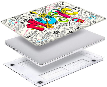 Creativity Music Laptop Shell Compatible with MacBook Air 13 Inch Case 2017 2016 2015 2014 2013 2012 2011 2010 A1466/A1369, AMCJJ Plastic Hard Cover Shell Case & Keyboard Cover &Screen Protector