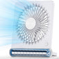 Koonie Portable Desk Fan, 3.5-20hrs Battery Operated Small USB Fan with Ultra Quiet 220° Tilt Folding, Rechargeable Personal Fan with 3 Speeds Strong Wind for Home Office Desktop, White