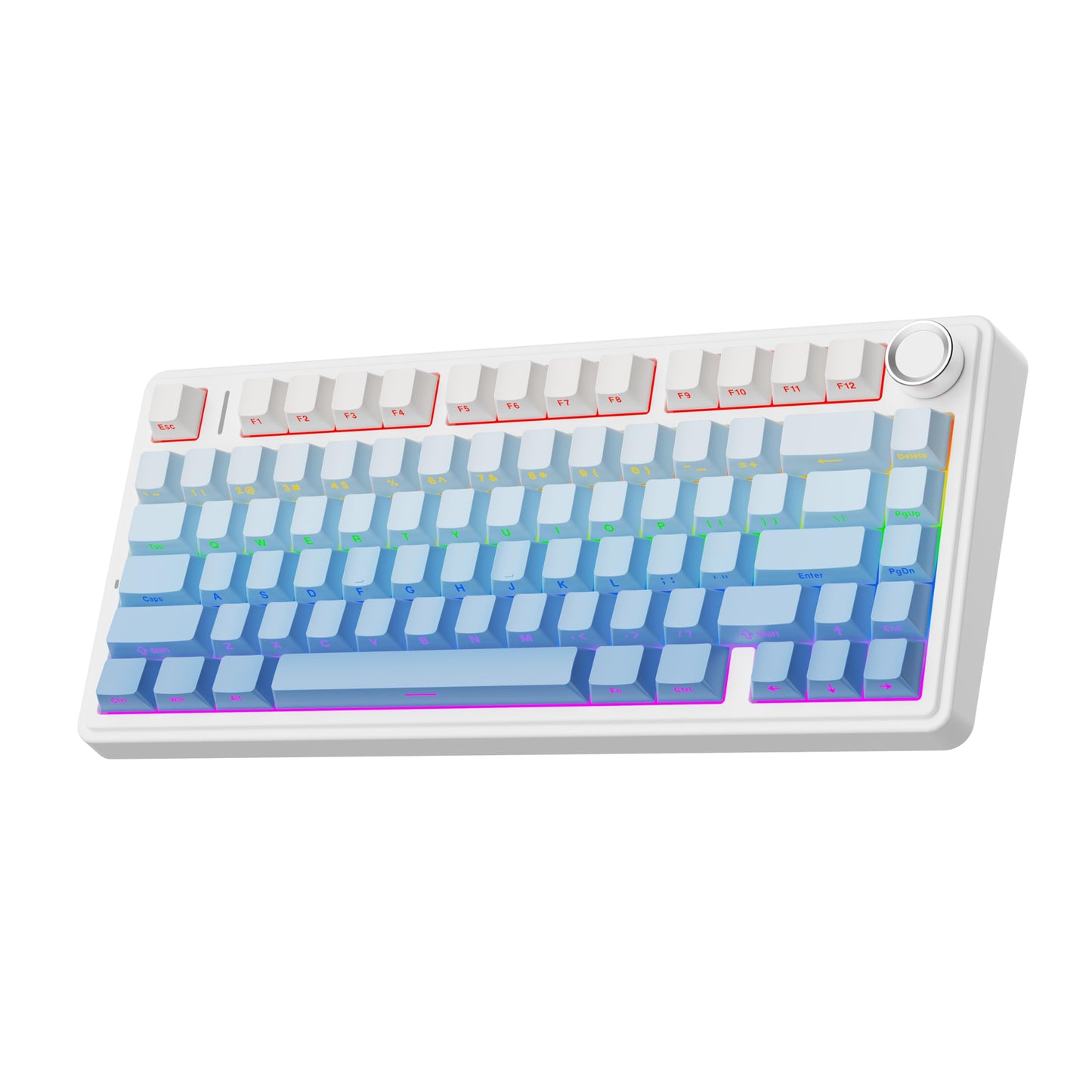 EPOMAKER x Aula F75 Gasket Mechanical Keyboard, 75% Wireless Hot Swappable Gaming Keyboard with Five-Layer Padding&Knob, BT/2.4GHz/USB-C, RGB (Blue Gradient, LEOBOG Reaper Switch)
