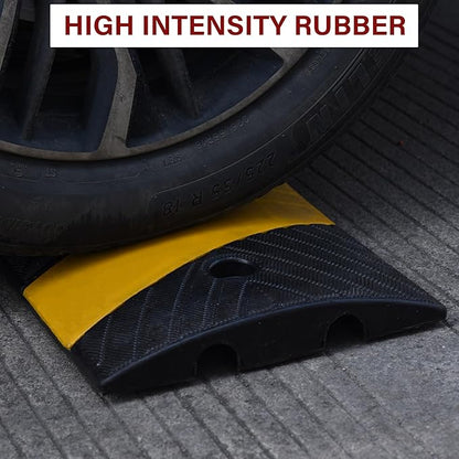Orangestar Speed Bumps 2-Pack, 6FT Heavy Duty Rubber Driveway Bump with 8 Screws for Asphalt, Concrete, Gravel, 2-Channel Cable Protector