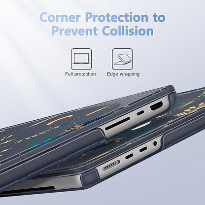 for MacBook Pro 16 inch Case 2021 2022 2023 2024 Release A3186 A3403 M4 A2991 M3 A2780 M2 A2485 M1 Pro/Max, Hard Shell Case with Screen Protector & Keyboard Cover, Butterfly P113