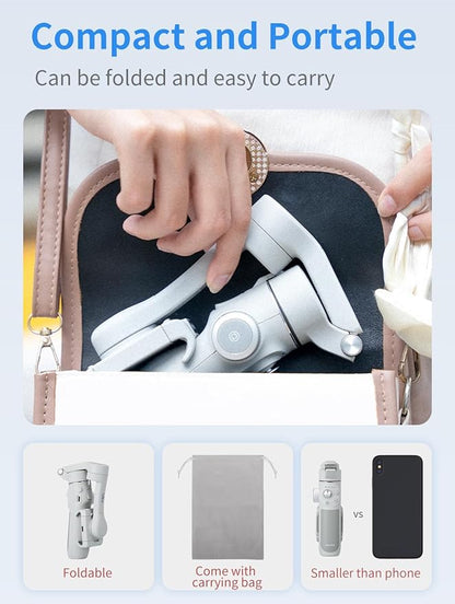 FeiyuTech VB 4SE Gimbal Stabilizer for Smartphone,Foldable Phone Gimbal for Video Recording,Gesture Control,Fit iPhone&Android, iPhone Stabilizer for YouTube,TikTok,Vlog,Live Stream,Max 0.69lb
