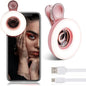 Macro Lens for iPhone and Android with Mini Clip Ring Light, Portable Rechargeable Dimming, for Smart Phone Photography, Camera Video Recording, VLOG