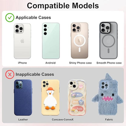 Silicone Suction Cup Phone Case Mount Double Sided, Phone Accessories Hands-Free Strong Grip Holder for Selfies and Videos, Silicon Phone Stand for iPhone and Android Light Blue