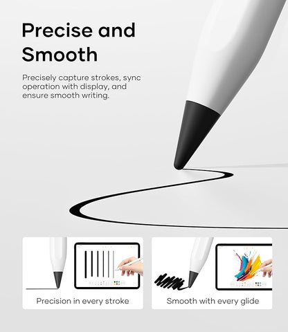 Replacement Pencil Tips for Apple Pencil Pro, Pen Tips for Apple Pencil 2nd Gen/1st Gen/USB-C, Wear-Resisting Pencil Nibs with Storage Box, Pen Nibs Set Compatible with Apple Pen (6 Pack, Black/White)