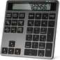 Rechargeable Wireless Number Pad for Laptop, 34 Keys Numeric Keypad with Dual Bluetooth & Display, 2-in-1 Numpad and Calculator, Slim Portable Number Pad Keyboard for Windows, Mac, PC, Tablet