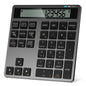 Rechargeable Wireless Number Pad for Laptop, 34 Keys Numeric Keypad with Dual Bluetooth & Display, 2-in-1 Numpad and Calculator, Slim Portable Number Pad Keyboard for Windows, Mac, PC, Tablet