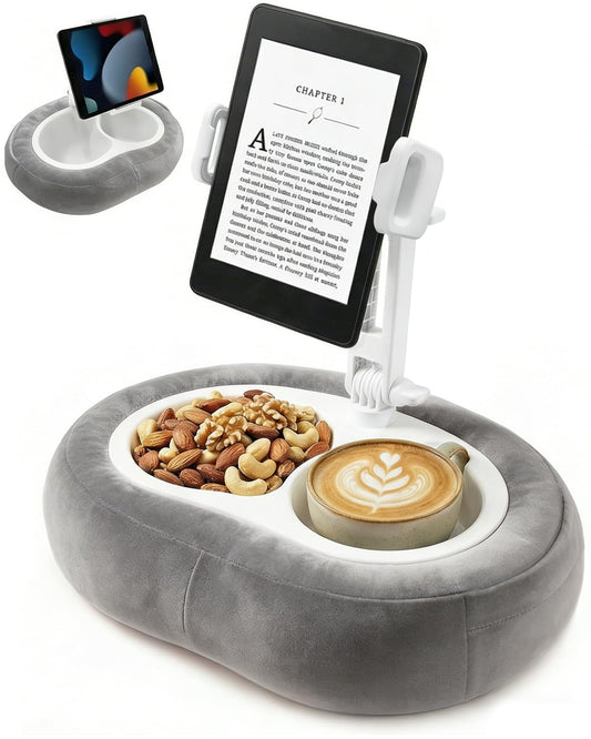 Miledi Tablet Pillow Stand for Bed with 360° Rotating Holder, Gray