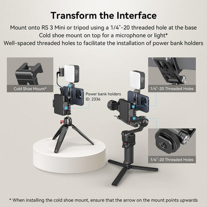SMALLRIG Universal Phone Holder Mount with Cold Shoe - 4382