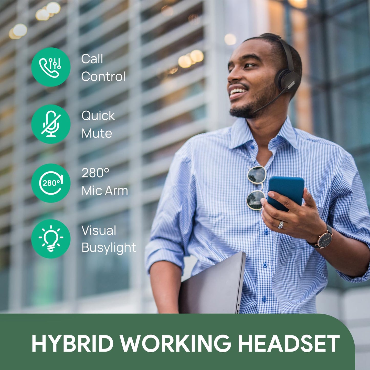 Yealink WH64 Hybrid Mono DECT Dongle & Bluetooth Wireless Teams Headset