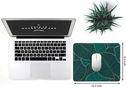 JIKIOU 3 Pack Mouse Pad with Stitched Edge, Comfortable Mouse Pads with Non-Slip Rubber Base, Washable Mousepads Bulk with Lycra Cloth, Mouse Pads for Computers Laptop Mouse 10.2x8.3x0.12in Leaf