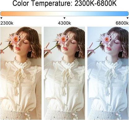 GVM Led Bi-Color Video Lights with APP Function, Variable CCT 2300K-6800K and 10%-100% Brightness with Digital Display for Video Studio Shooting, CRI97+ TLCI97 Led Light Panel +Barndoor