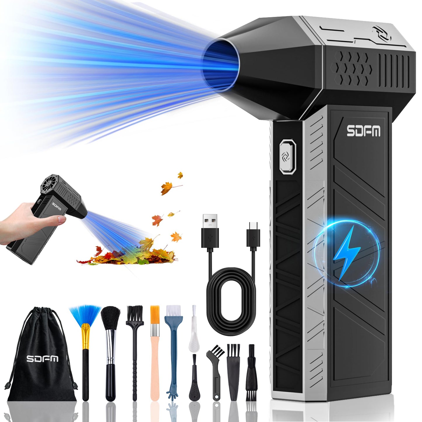 SDFM Compressed Air Duster - 3-Gear Adjustable Rechargeable Air Duster
