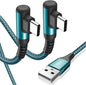 sweguard USB Type C Charger Cable Right Angle [2-Pack,3.3FT] iPhone 15 Charger Nylon Braided Cord for iPhone 16 15 Pro Max Samsung Galaxy S25 S24 S23 S22 S21 S20 S10 S9 Note A15 A55 Flip Pixel LG Moto