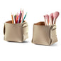 HOMIEAZICOZI 2-Pack Cork Leather Desk Accessories Storage - Pencil Pen Holder - Makeup Brush Holder Organizer - Stylish Addition to Home Decor (Light Green)