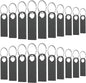 20 Pack 4GB USB Flash Drive with Keychains, Wooolken Sleek Metal USB 2.0 Thumb Drives Memory Stick for PC Laptop Computer(Dark Grey)