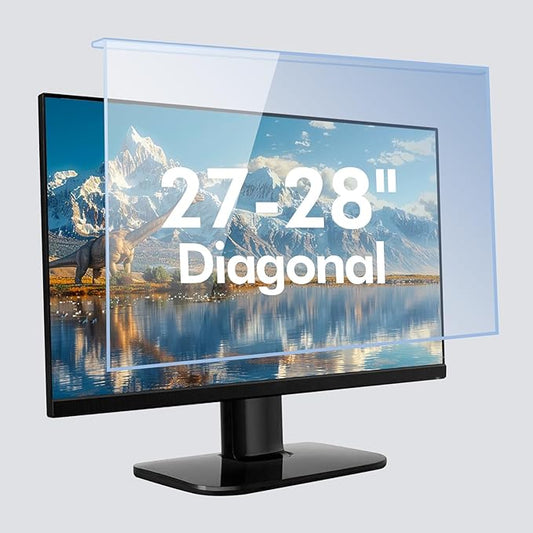 27-28 Inch Blue Light Filter for Computer Monitor, Computer Screen Blue Light Blocker Panel (24.8''x14.6'') for Widescreen Desktop LCD TV PC Monitor, HD Not Anti-Glare
