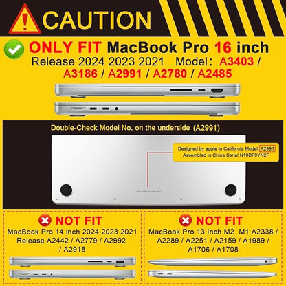 Batianda Compatible with New MacBook Pro 16 inch Case 2024 M4 Chip 2023 2021 Release with M3 M2 Pro Max, Heavy Duty Protective Plastic Hard Shell with Fold Kickstand & Keyboard Cover Protector, Gray