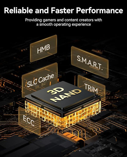 ORICO 2TB NVMe SSD PCIe 4.0- Up to 7400MB/s, M.2 SSD 2280 PCIe 4.0X4 Internal Solid State Drive SSD, Fast Heat Dissipation, Compatible with macOS Windows for Gamers and Creators-e7400