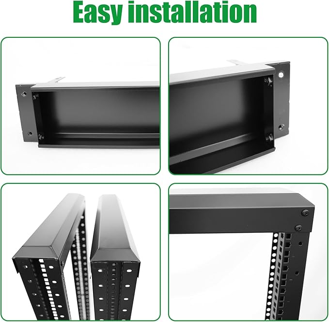 42U Server Rack/4-Post 19in Network Rack/Open Frame Rack with Wheels, Heavy-Duty Frame Cabinet/Adjustable Depth 24-22in GLOBALRACK，(4POST-800-42U)