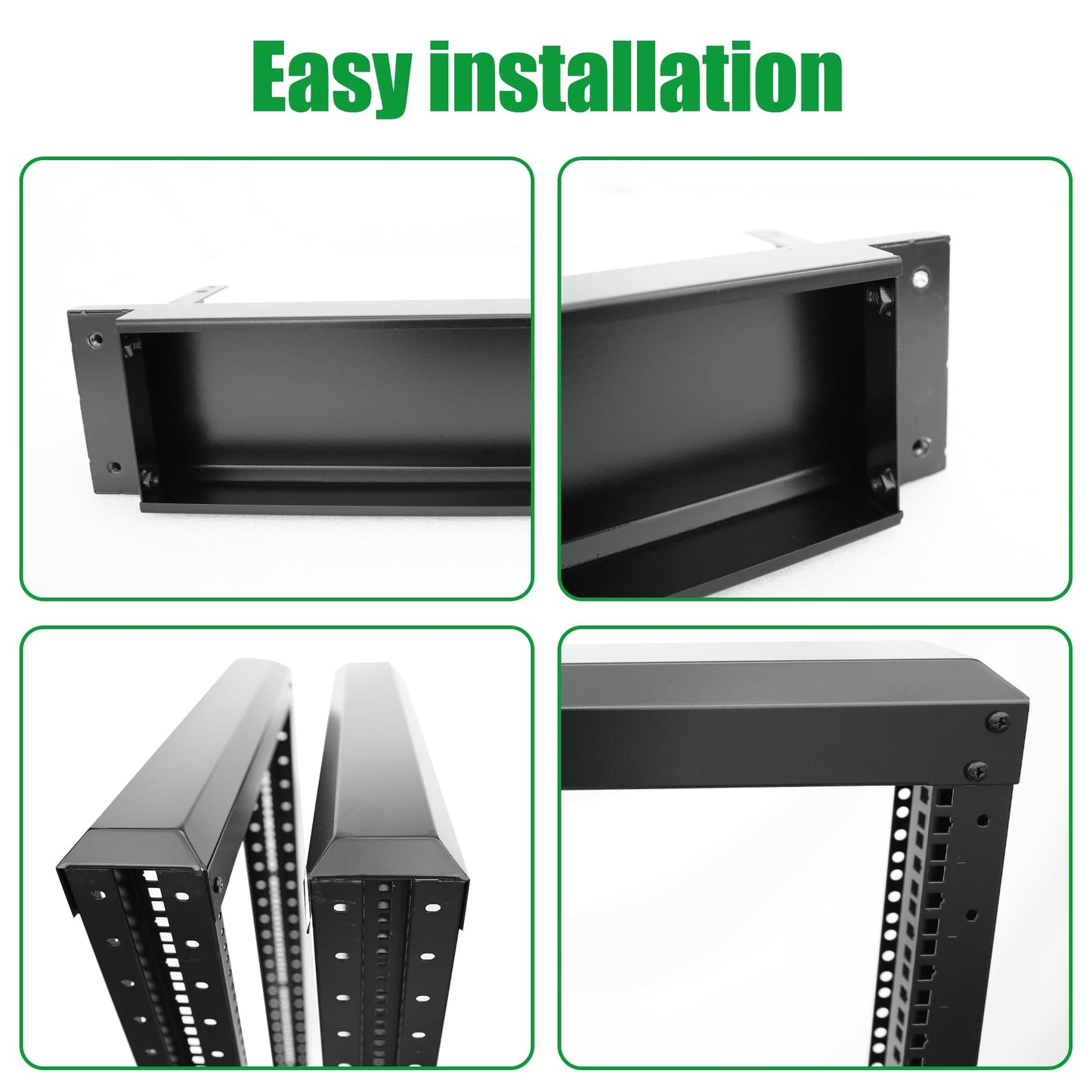 GlobalRack 27U Open Frame Rack on Wheels,Depth 15.75" Mobile IT Cabinet
