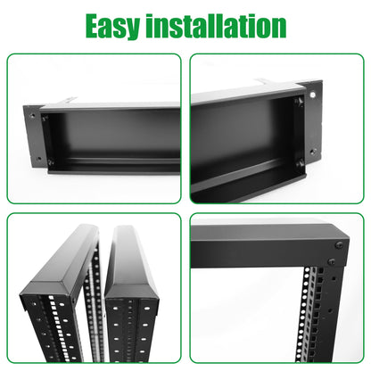 GlobalRack 27U Open Frame Rack on Wheels,Depth 15.75" Mobile IT Cabinet