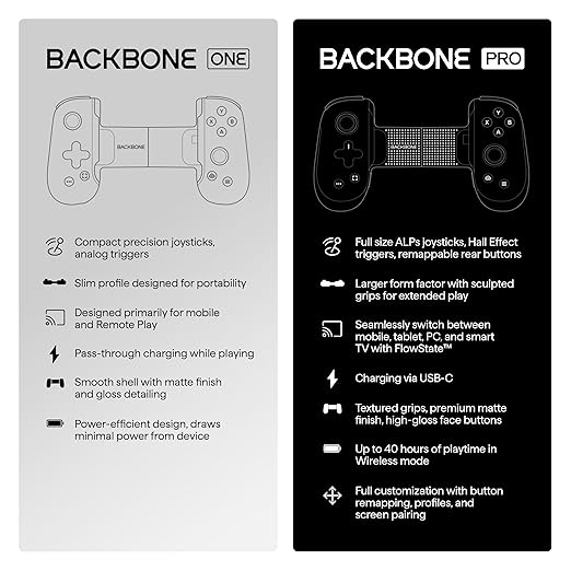 BACKBONE One Mobile Gaming Controller for iPhone (Lightning) - PlayStation Edition - 1st Gen - Turn Your iPhone into a Gaming Console - Play Xbox, PlayStation, Call of Duty, Roblox, Minecraft & More