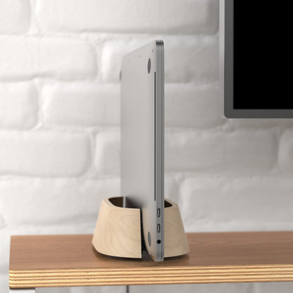 HumanCentric Vertical Laptop Stand in Maple Wood, Adjustable