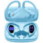 bmani Ear Buds Wireless Earbuds Bluetooth Headphones with 80H Playtime LED Display Case, Over-Ear Hook with Mic, Stereo Sound, Easy Button Controls, Sports Earphones for Running Workout Gym Mint Green