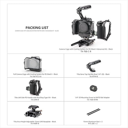 Tilta Camera Cage Advanced Kit with Cooling System Compatible with Canon R5 Mark II - Black