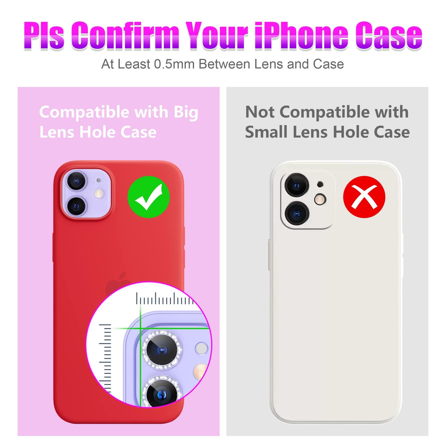 AGVEE 3+3 6 Pack for iPhone 12 & Mini & Pro Camera Lens Protector Cover