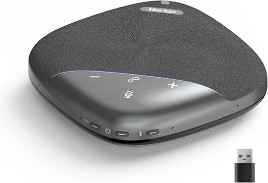 HORION Conference Speaker with Microphone, Wireless Bluetooth Speakerphone for Office Meeting Computer PC, w/8 Mics, 20ft Voice Pickup, 8H Call Time, AI Noise Cancelling, Portable with Zoom/Teams