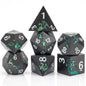 HNCCESG Metal Dice Set,7-Piece Dragon Dice for DND and RPGs,Silver Purple