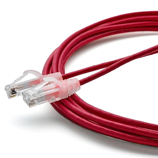 TRUECABLE Cat6 Component Rated Patch Cable, Unshielded (U/UTP), 14ft, Red, 28AWG Stranded Pure Copper, Snagless 10G High-Speed Ethernet Cable, PoE++ 4PPoE 100W, UL Listed, RoHS-3, 1 Pack