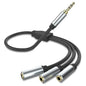 3.5mm Stereo Audio Splitter Cable, Gold Plated 3.5mm (1/8") TRS 1 Male to 3 Female 3-Way Stereo Aux Splitter 1 Input 3 Output Stereo Audio Distributor Cable (3-Pole)