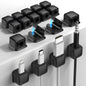 8 Pack Cord Organizer, Magnetic Cable Clips, Under Desk Management, Blue