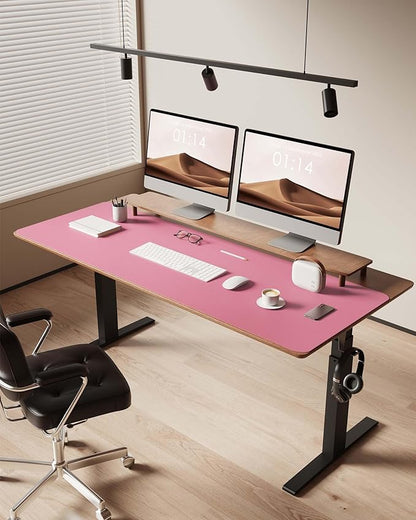 YSAGi Leather Desk Pad Protector, Office Desk Mat, Large Mouse Pad, Non-Slip PU Leather Desk Blotter, Laptop Desk Pad, Waterproof Desk Writing Pad for Office and Home (Pink, 47" x 17")