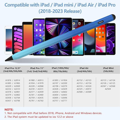 Stylus Pen for iPad 2018-2023 with Palm Rejection, Active Pencil for iPads 10th/9th/8th/7th/6th, for iPad Pro 11/12.9 inch, for iPad Air 5th/4th/3th Gen, for iPad mini 6th/5th Gen(Gradient Blue)