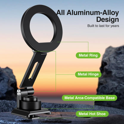 elitehood Magnetic Phone Tripod Mount, Magsafe iPhone Cold Shoe Arca Mount
